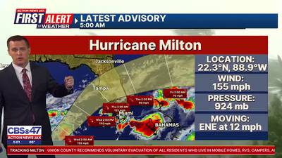 Hurricane Milton advisory; 5 a.m., Tuesday