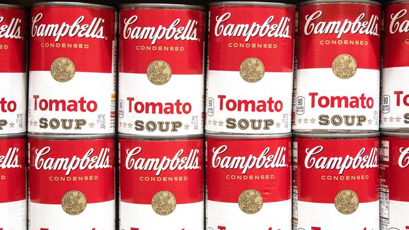 Cans of Campbell's tomato soup